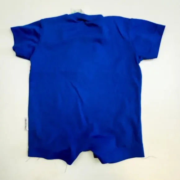 Vintage Healthtex 90s Firefighter Dog Romper Blue Red 12 Months - Picture 5 of 6